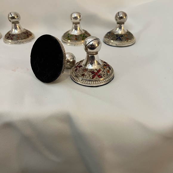 Pier 1 Jeweled Silver Plated Place-card Holders ~ Eight (8) - Picture 5 of 6